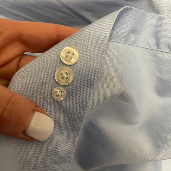 Croft & Barrow Men's Classic Light Blue Pinpoint Non Iron Dress Shirt 17 32/33 - Picture 3 of 4